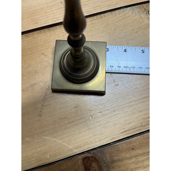 Vintage Brass Candle Holder 7.5" tall. Shelf Decor. footed. - Picture 5 of 6